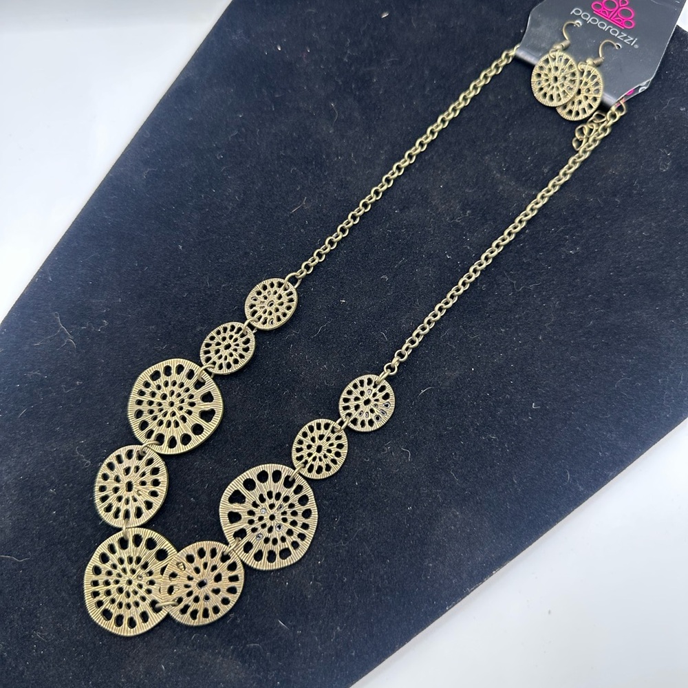 Paparazzi Gold Filigree Statement Necklace